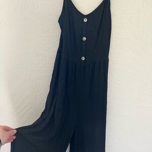 Black Button-Front Jumpsuit